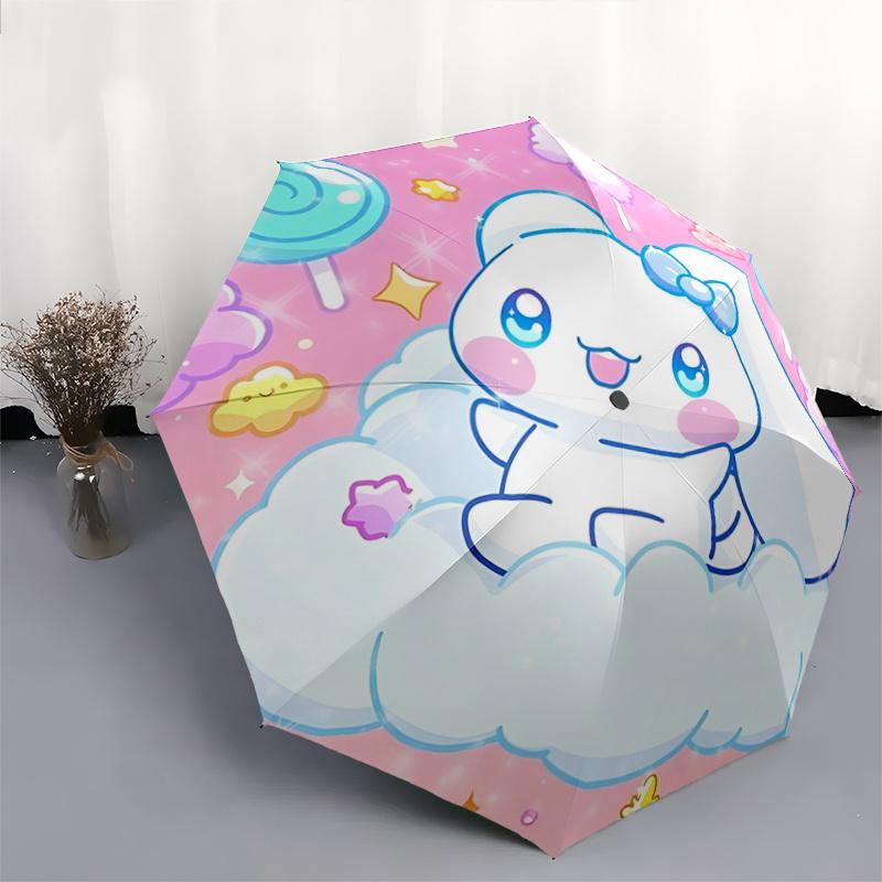 1pc Cute Bunny Cloud Automatic Opening Folding Umbrella - Outdoor for Fans, Travelers, Everyday Use, Festive Gift with 8-Bone Iron Frame Design.A011