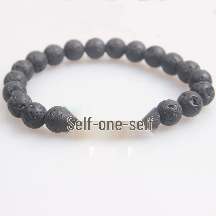 Volcanic Stone & Metal Dumbbell Prayer Beads Fashion Bracelet
