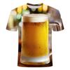Pivo Digitálně Potištěné Tričko Pánské Dámské Trendy Tričko s Krátkým Rukávem