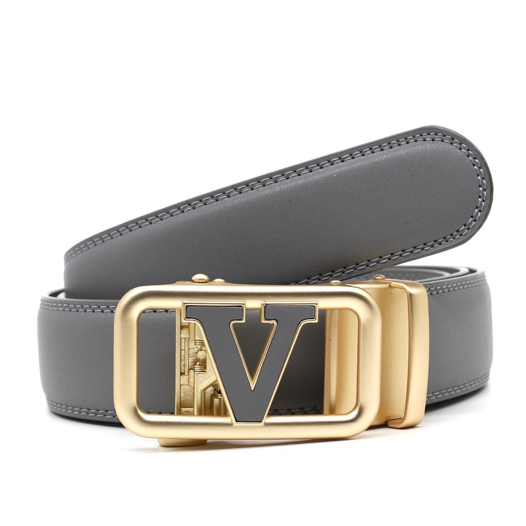 Špičkový pánský kožený pásek s automatickou přezkou z hovězí kůže - Všestranný módní doplněk