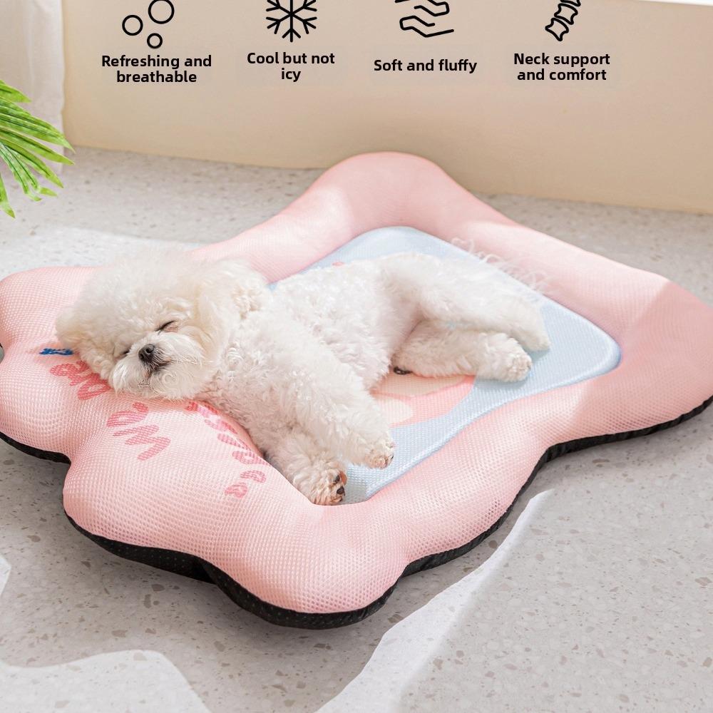Breathable Dog Sofa Bed Cartoon Pattern Pet Cooling Mat Comfortable Pet Cool Cushion  Summer Season