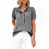 Women's Summer New Style Casual Button-down Short-sleeved Relaxed Check Shirt