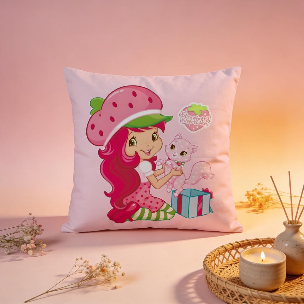 Hot SStrawberry Shortcakeiou Cushion Cover Comfortable Durable Pillow Cover MultiScene for Home Office Car Sofa