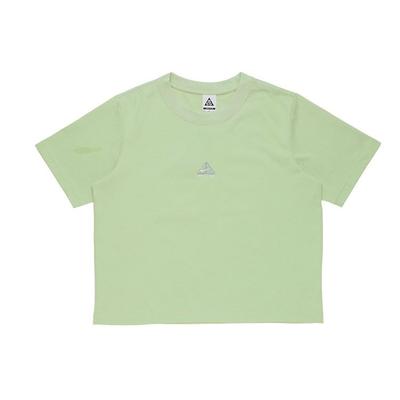 ACG Logo Embroidered Knit Crew Neck Short Sleeve Casual Sport Tee With Dropped Shoulders Women Tops Green DQ2907-343