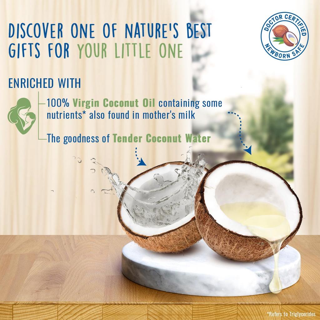 PARACHUTE Tear-Free Baby Shampoo 410ml With Virgin Coconut Oil & Tender Coconut Water | Soft Shiny Hair | Hypoallergenic | Newborn Safe