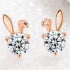 Bunny Ear Stud Earrings for Sensitive Ears – Hypoallergenic, Dainty Rabbit Design, Simple Everyday Jewelry Gift for Women