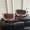 Lace Trim Polka Dot Crossbody Bag for Women Square Shoulder Purse with Adjustable Strap for Daily Work Commute Travel