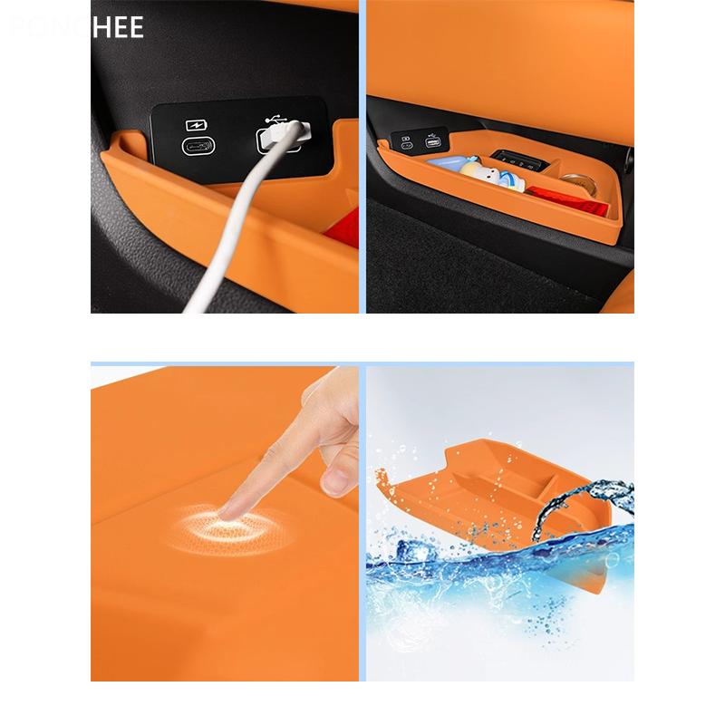 For Tank 500 2022-2026 Under Center Control Storage Box Silicone Storage Box Automobile Modification Supplies Neat and Practical