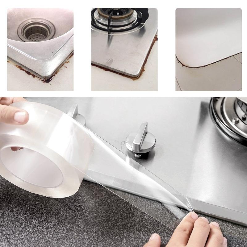 1Roll Waterproof Kitchen Bathroom Wall Sealing Tape Door Window Gap Stickers Transparent Adhesive Ta