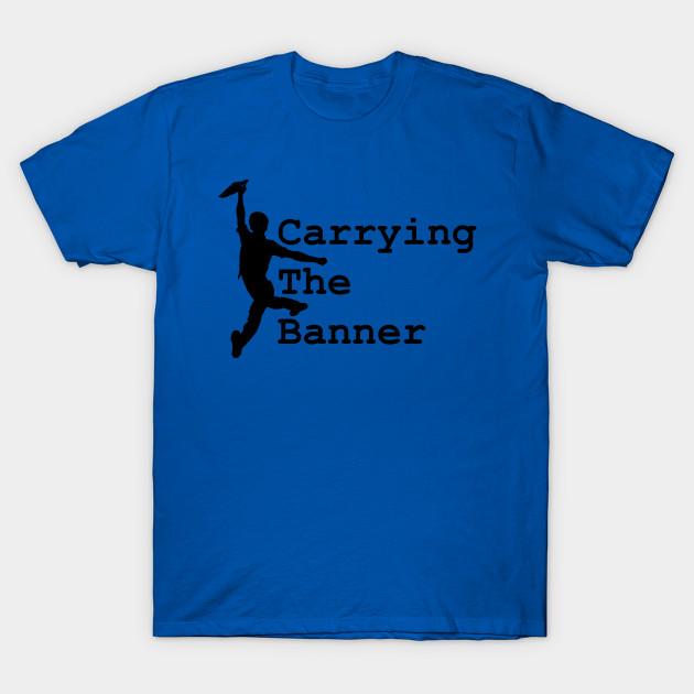 

Men Black Print T-shirt Carrying The Banner No-Cut Transfer Paper Print Cotton Tshirt M королевский синий