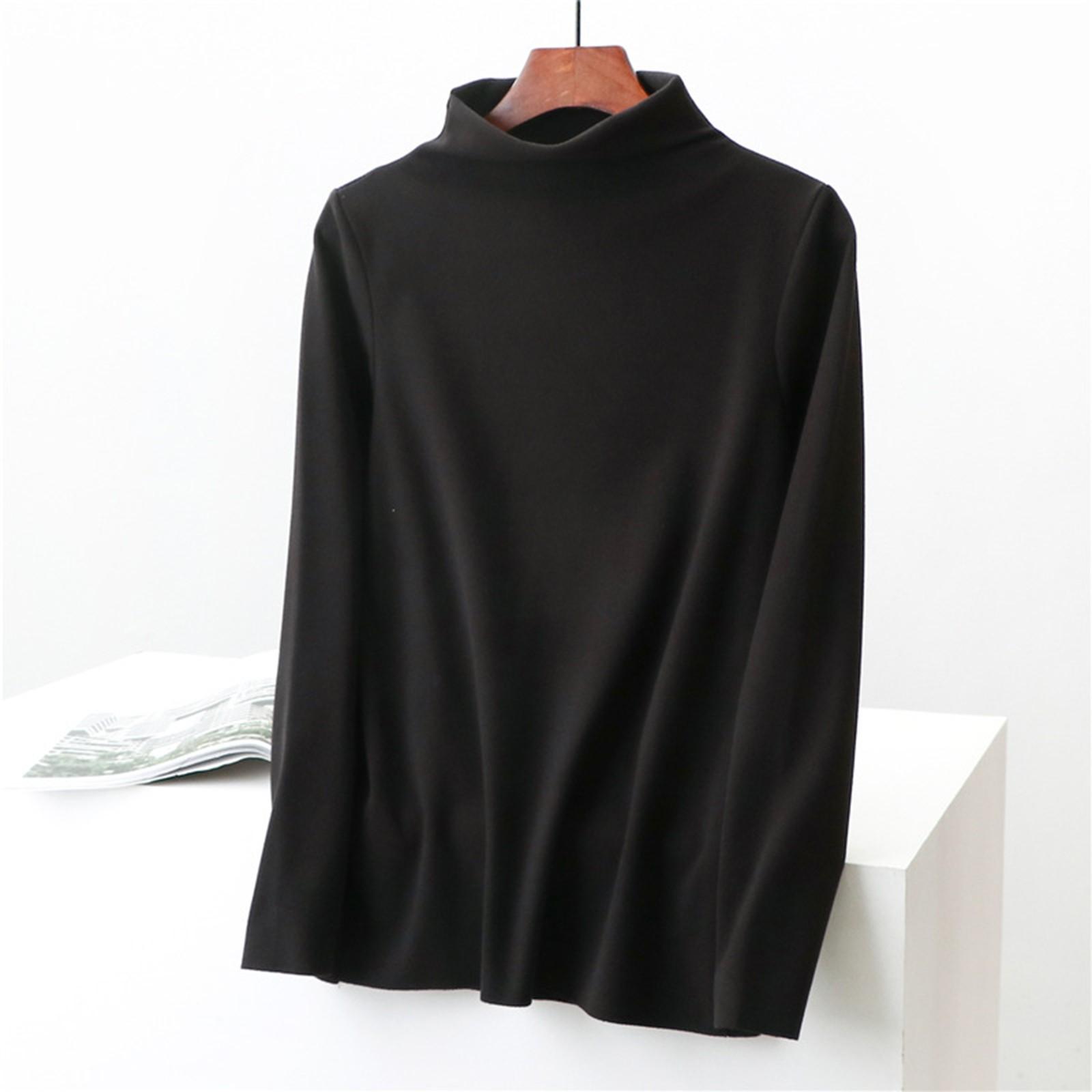 

Женский модный однотонный флисовый утолщенный топ с длинными рукавами L