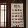 Christmas Fabric Advent With Pockets Candy Bag 24 Days Cloth Bag Countdown Calendar For Living Room Study Apartment Wall Door