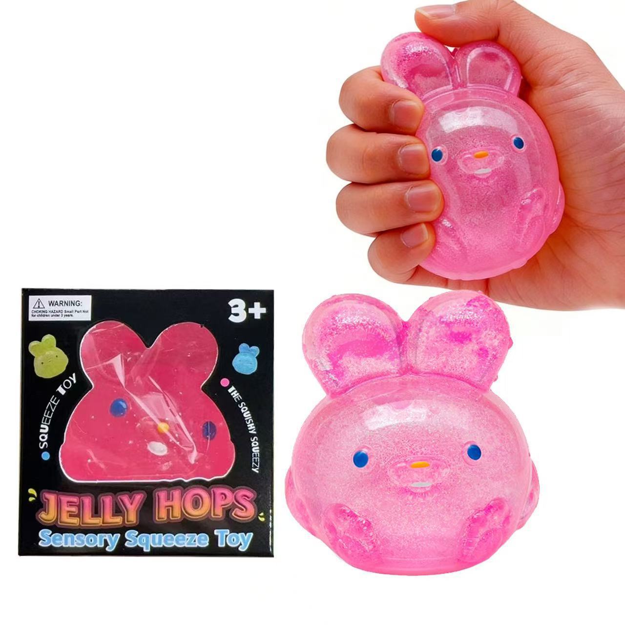 New Icecreamsquishy Ice Cream Ice Cream Extruder Plastic Pinch Le Pressure Relief Toy sitting rabbit - pink box