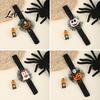 Adjustable Resilient Steel Plate Bracelets Stuffed Halloween Slap for Kids, Plush Pumpkin Ghost Skull Cute Wrist Assorted Pattern Bands Band