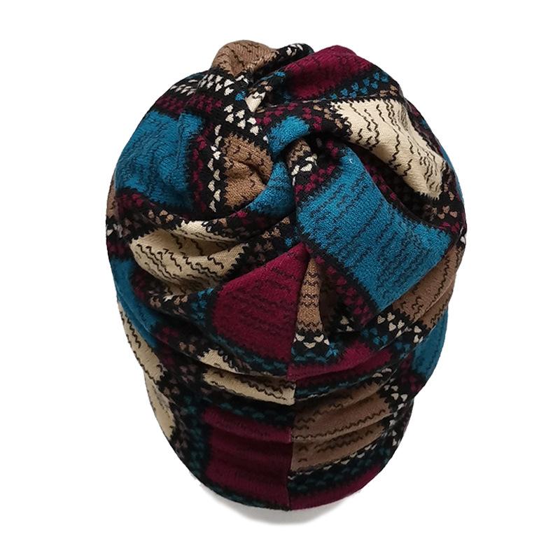 Unisex Printed Slouchy Beanie Hat Soft Stretch Pullover Cap Retro Fashion Loose Fit Watch Hat for Men Women