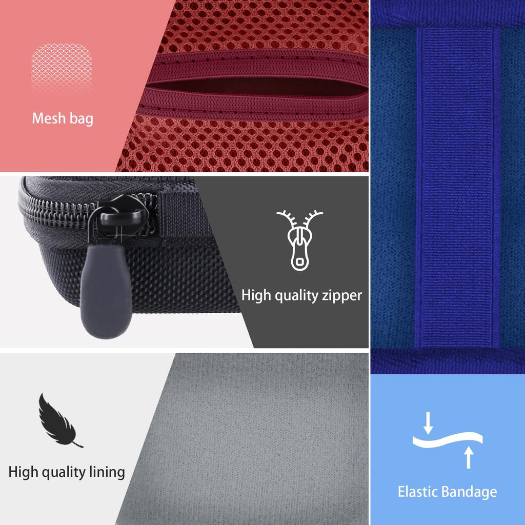 (Case Only) Kodak PIXPRO FZ55FZ45 Zoom FriendlyZoom Digital Camera Storage Case, Black (Bonus: Neck Strap) - Khanka