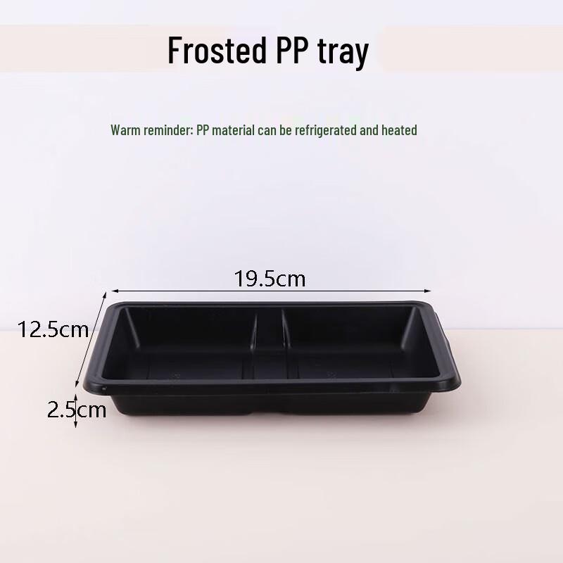 Disposable Black PP Rectangular Food Trays (100-Count)