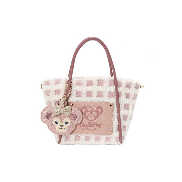 New Disney Plush Tote Shoulder Bag Crossbody Bag Handbag Regular Women's Pink & White 400060362344