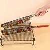 1pc BBQ Rack Removable Hot Dog Accessories Portable Outdoor With Wooden Handle Sausage Grill Cage Grill Basket