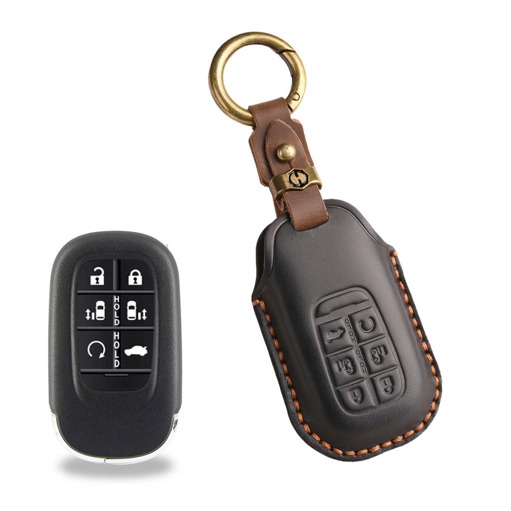 The New Retro Key Cover Is Suitable for The New Honda Accord Civic Handmade Leather Car Keychain.