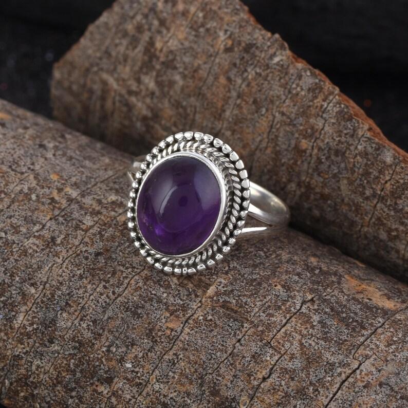 Amethyst Ring, Solid 925 Silver Ring, Handmade Ring, Statement Ring, Designer Ring, Birthstone Ring, Bohemian Ring
