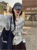 Women's Autumn/Winter Fair Isle Jacquard Knit Cardigan - Round Neck, Single-Breasted, Loose Fit Sweater Coat
