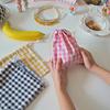 Linen Gingham Check Aperture Pouch (4 Colors)