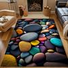Colorful Pebble Stones Pattern Design Patterned Carpet, Non Slip Mat Suitable for Living Room and Bedroom Sofas