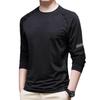 Men's Long-Sleeve Ice Silk Stretch Sports T-Shirt for Spring/Summer Fitness and Casual Wear