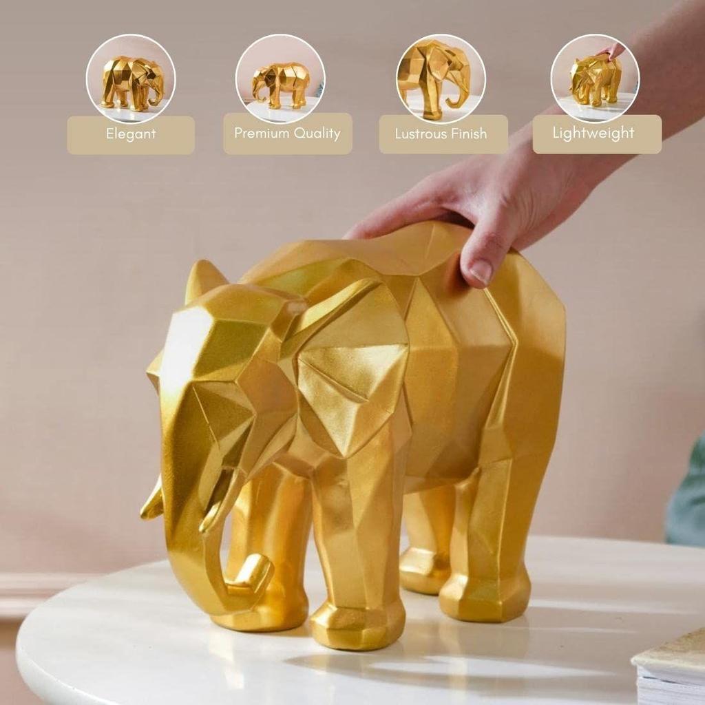 Vintage Abstract Elephant Figurine Resin Sculpture with Smooth Finishing for Decoration, Living Room, Shelf, Mantel, Home Decor