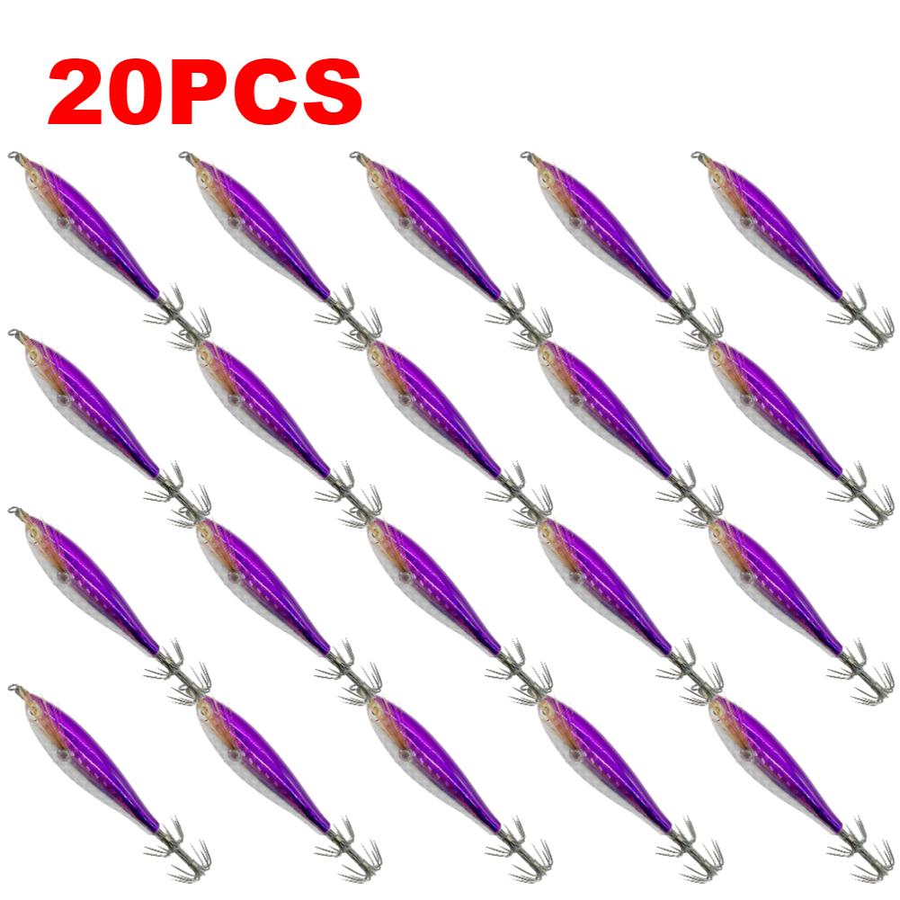 10/20PCS 5.5g/7.5CM Luminous Fishing Bait Octopus Cuttlefish Simulation Squid Hook Fluorescent Fishing Bait Squid Jig For Fishin