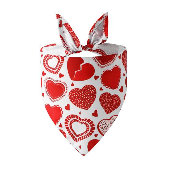 Pet Saliva Wipes Adjustable Strap Exquisite Heart Pattern Pet Cleaning Cloth Pet Valentine Day Party Birthday