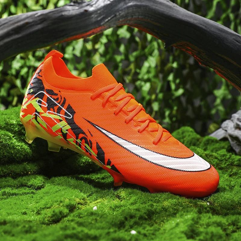 

New Men Soccer Shoes Sneakers Original Long Spikes Football Boots Training Drop Shipping Futsal Cleats Match Ultralight Indoor 35