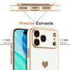 Coque pour iPhone 18 Pro, Silicone Souple Slim Antichoc avec Motif Cœur - Blanc