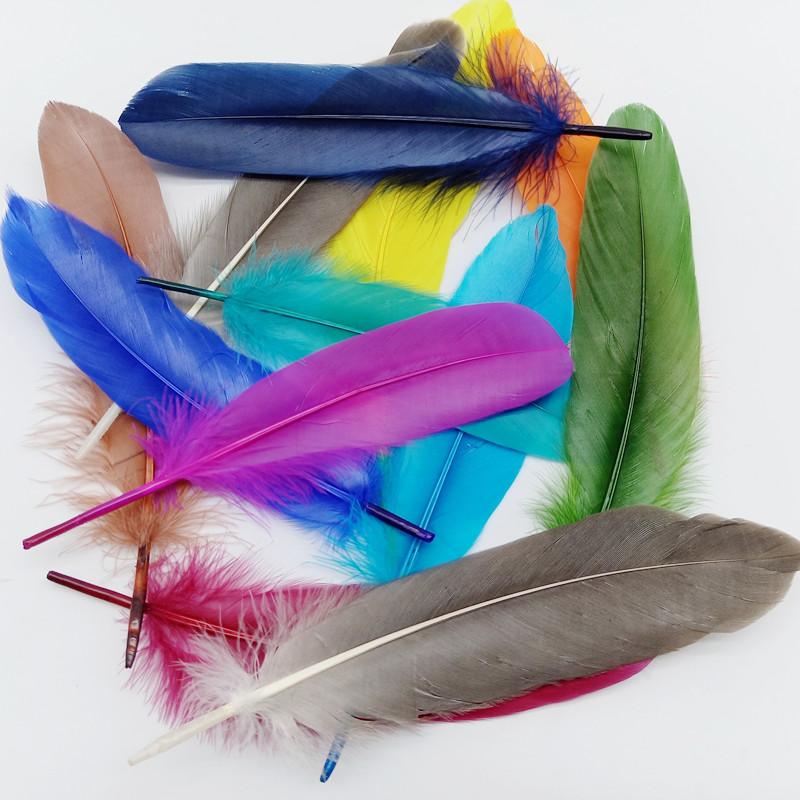 20PCS Hard Stick Colourful Goose Feathers Plumes Swan for Home Decoration Crafts DIY Jewelry Making Table Centerpieces 15-20cm