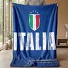 Italy Football Printed Flannel Blanket Skin Friendly Warm Decorative Throw for Indoor Couch Bed Daily Use