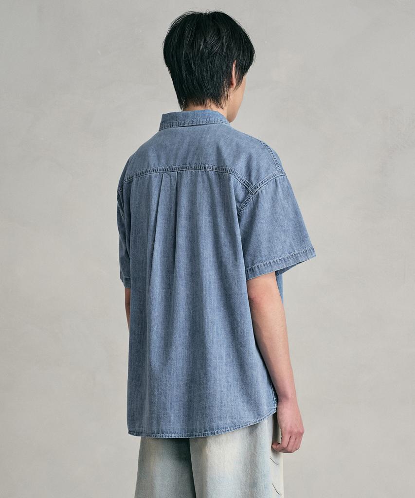 DECET Denim Work Short Shirts Dcsh010Lightblue
