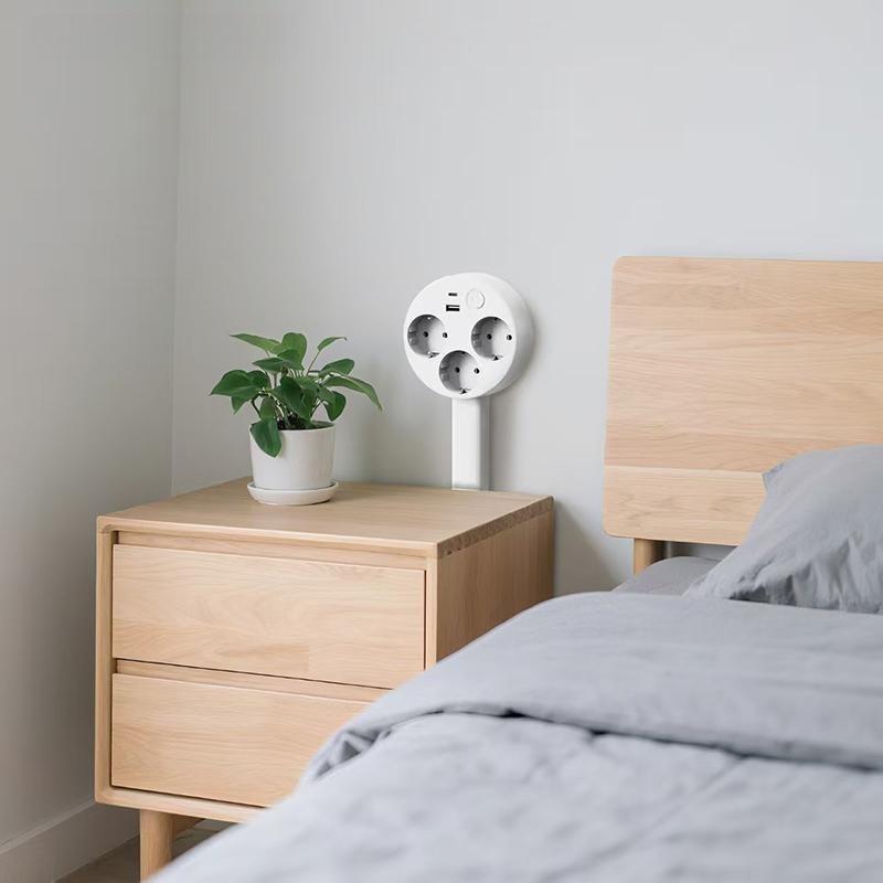 Home Office Elektrischer Wandstecker Drehbar Steckdosen-Verlängerung Verstellbare Länge Steckdosen-Verlängerung Steckdose