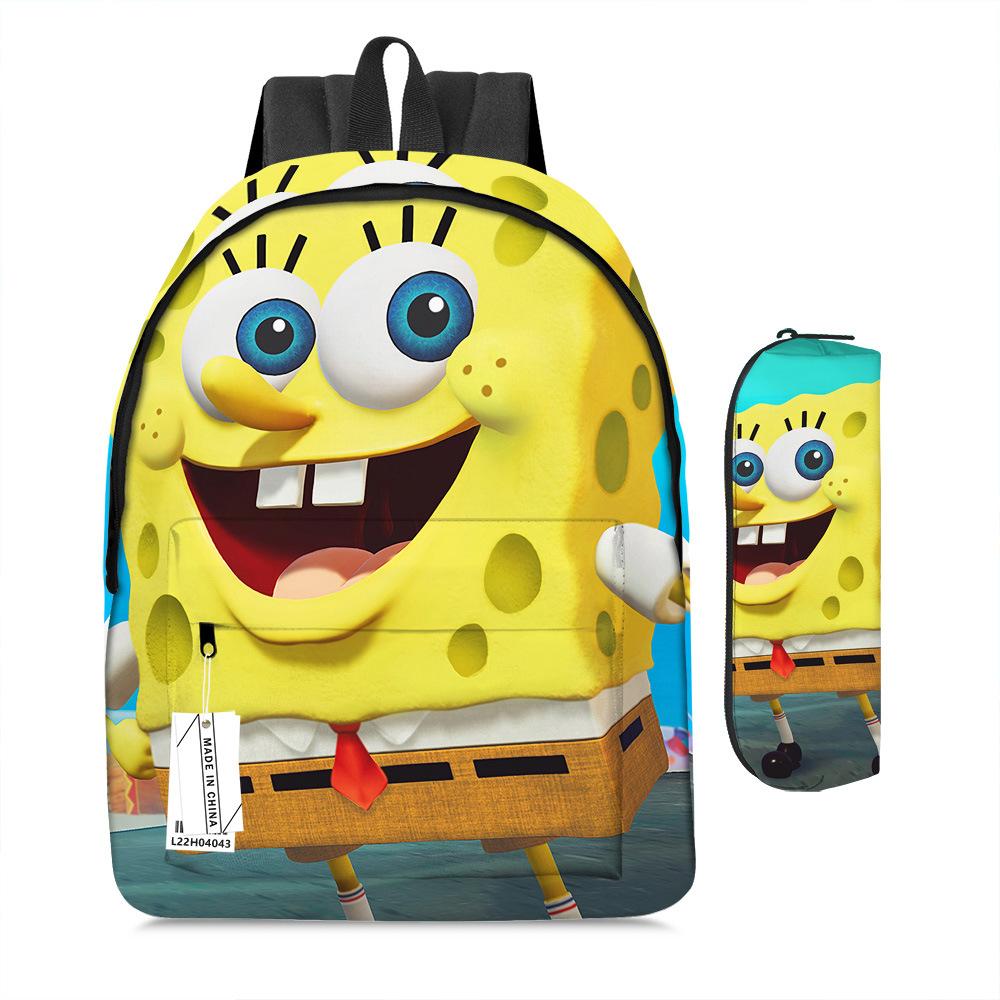 Spongebob Squarepants Children'S School Bag Male And Female Students Backpack Kindergarten Cute Cartoon Backpack Pencil Bag