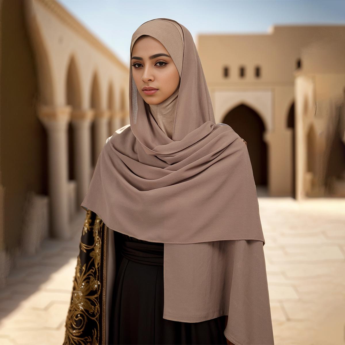 Yto Scarf Women's New Chiffon Hijab With Matching Undercap Over Neck Scarf Shawl Underscarf Jersey Inner Caps Muslim Hijabs 2Pcs One Set
