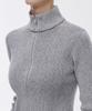 MUSINSA STANDARD WOMAN Ribbed Slim Knit Zip-Up [Two-Tone Gray]
