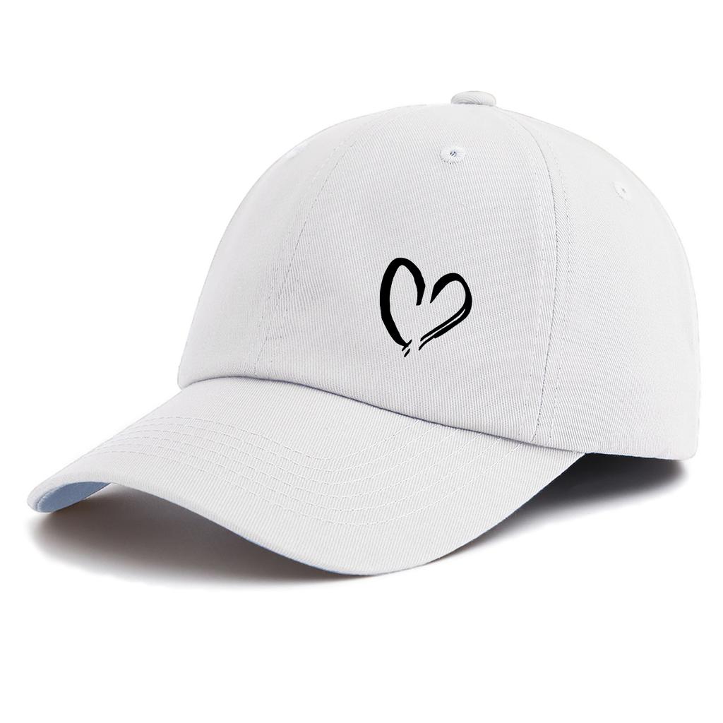 1pc Heart Print Baseball Cap for AdultsMinimalist Retro Style Casual Soft Adjustable Dad HatPerfect As Gift
