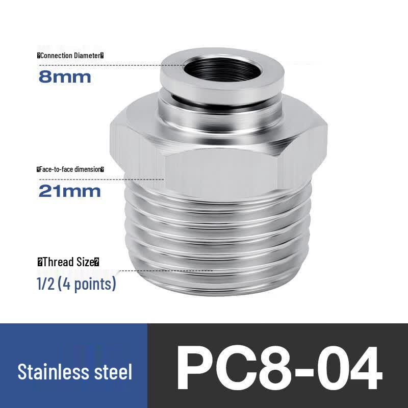 Xinguani 304 Stainless Steel Quick Connect Pneumatic Air Pipe Fittings