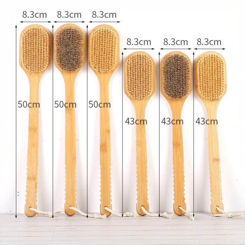 56cm/43cm Myjka do pleców pod prysznic z zakrzywionym długim uchwytem, Szczotka do ciała do użytku na mokro i na sucho, Narzędzie do mycia pleców dla mężczyzn i kobiet
