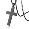 Used [New] [HZMAN] Stainless Steel Men Women Cross Necklace Lord's Prayer Pendant, 4 Colors Available (Black) 0