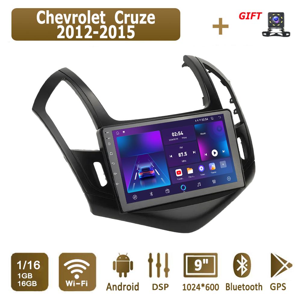 

Android Car Radio For Chevrolet Cruze 2012-2015 Мультимедийный проигрыватель Головное устройство Стерео GPS Навигация BT WIFI 1+16 ГБ 1+16GB чёрный