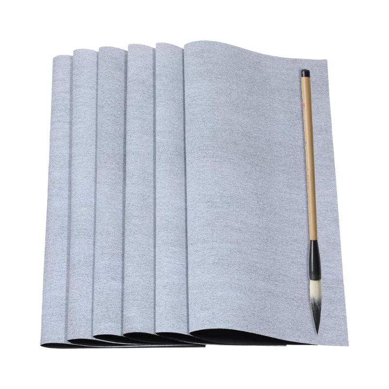 6Pcs Water Drawing Writing Mat 17x13Inch for Students Chinese Calligraphy Practice Reusable Water Writing Cloth Sheet
