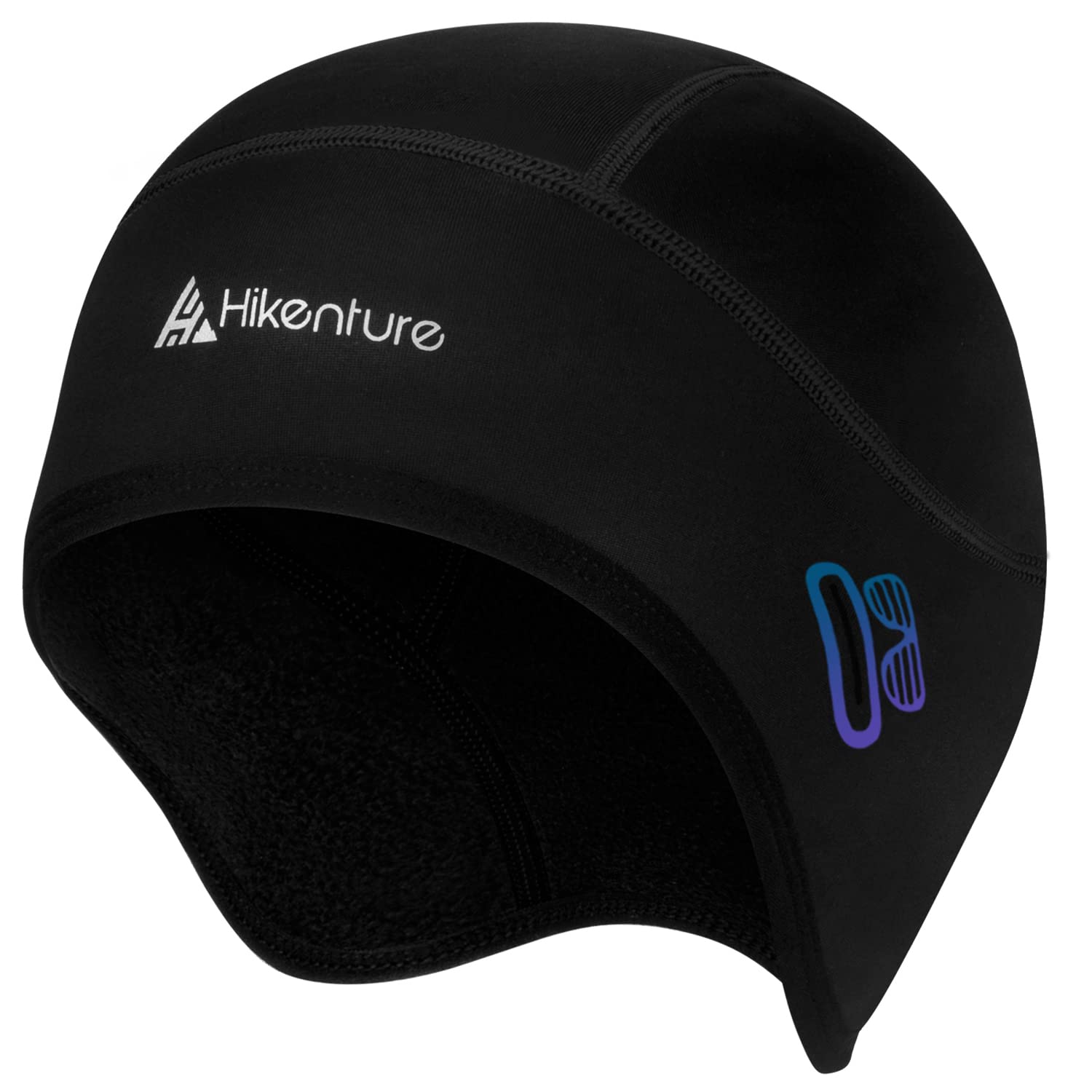 

Hikenture Cycling Cap with Glasses Helmet Road Bike Skull Cap for Autumn and Warm Warm Cap for Construction Commuting Hole, Earmuffs, Fleece-Lined, чёрный