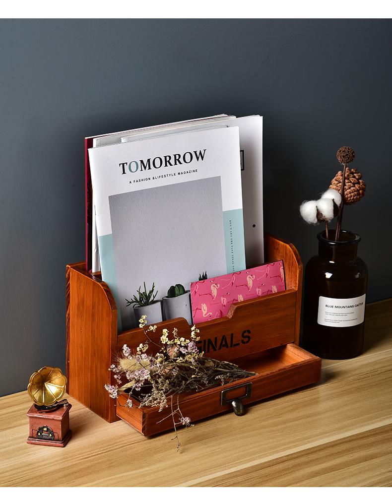 Desktop Stationery & Invoice Storage Box: Office Desk Organizer with Drawers & Compartments