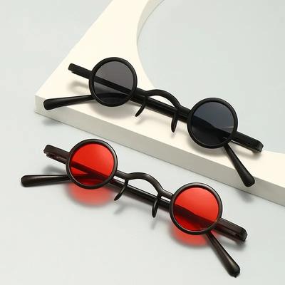 Rock Punk Man Sunglasses Classic Vintage Small Round Sunglasses Women Wide Bridge Metal Frame Black Lens Eyewear Driving Glasse